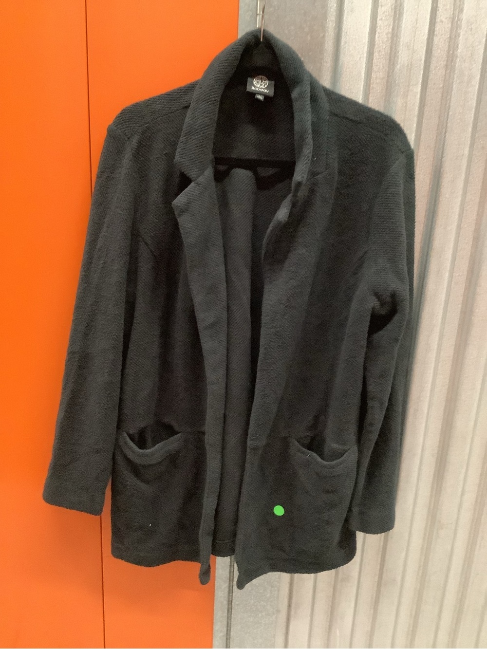 bobeau Black Open-Front Knit Blazer with Pockets